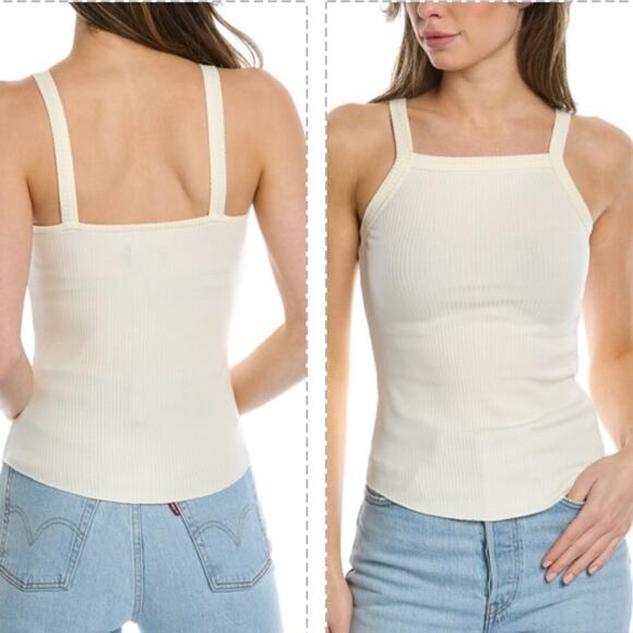 WSLY BANDIER Bleecker Ribbed straight neck Camo small Bone - Picture 1 of 7